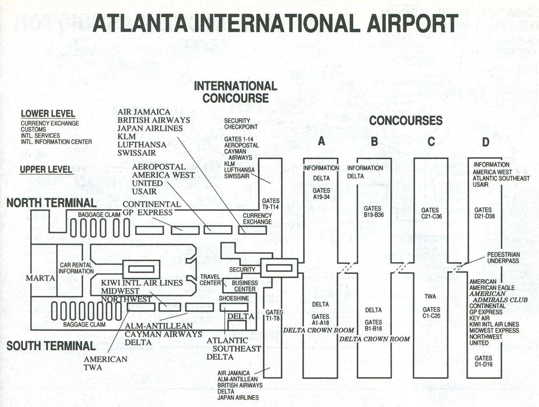 Atlanta Airport North Terminal Map 