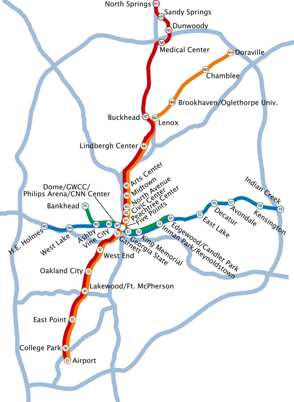 지도 metro Atlanta