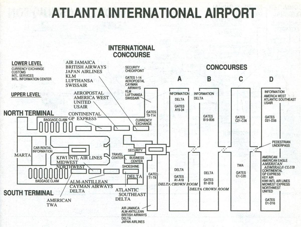 애틀랜타 공항 터미널 s 맵